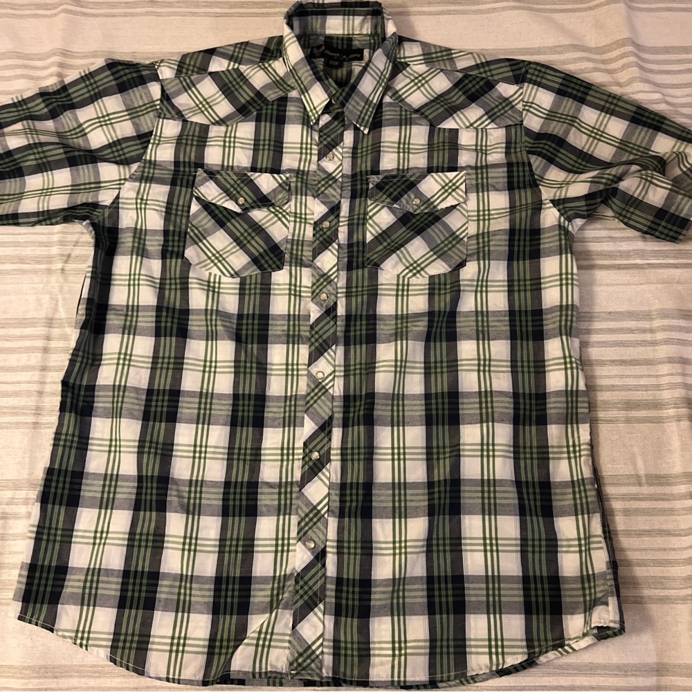 Hawk’s Bay USA Plaid Snap Men's Shirt 2XL